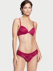 Victoria's Secret Red Shimmery Plaid Seamless Hiphugger Panty - Image 1 of 3