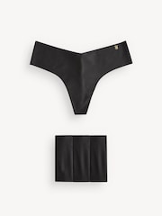 Victoria's Secret Black Thong 4 Pack Knickers - Image 1 of 5