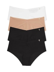 Victoria's Secret Black/Nude/White Cheeky 4 Pack Knickers - Image 5 of 5