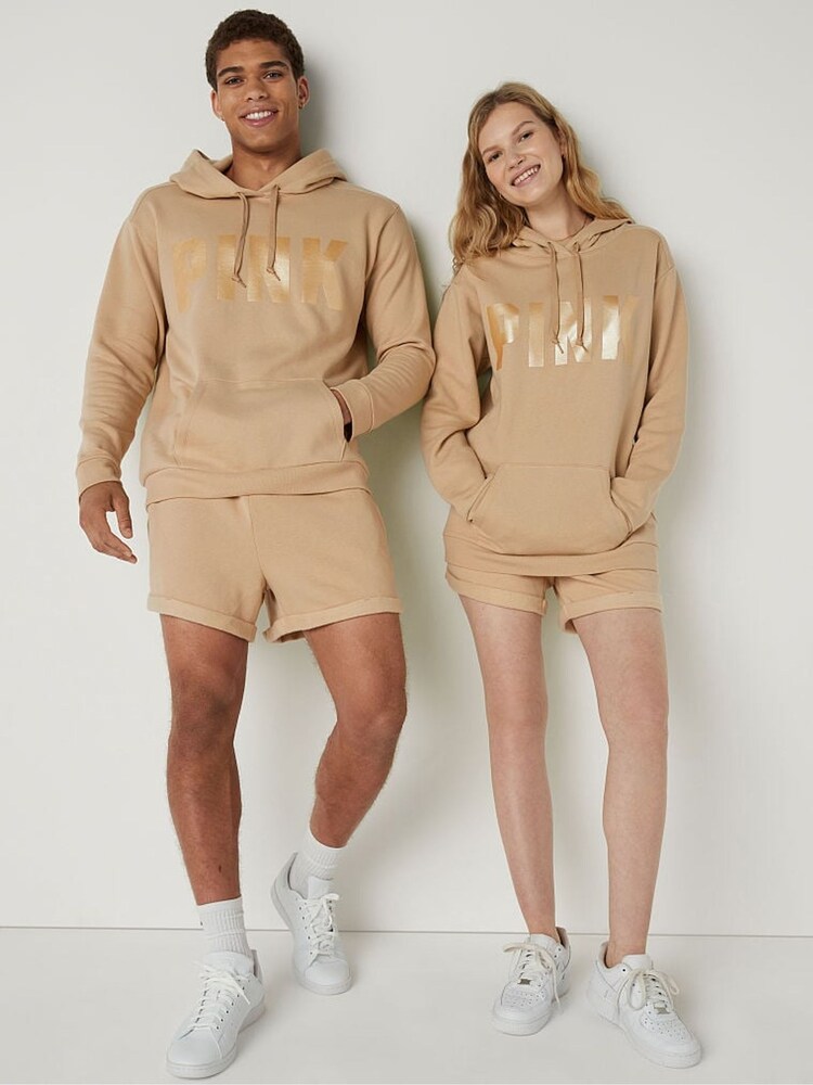 Victoria's Secret PINK Light Sand Brown Logo Lounge Short - Image 3 of 3