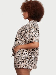 Victoria's Secret Wavy Leopard Brown Satin Short Pyjama Set - Image 2 of 3