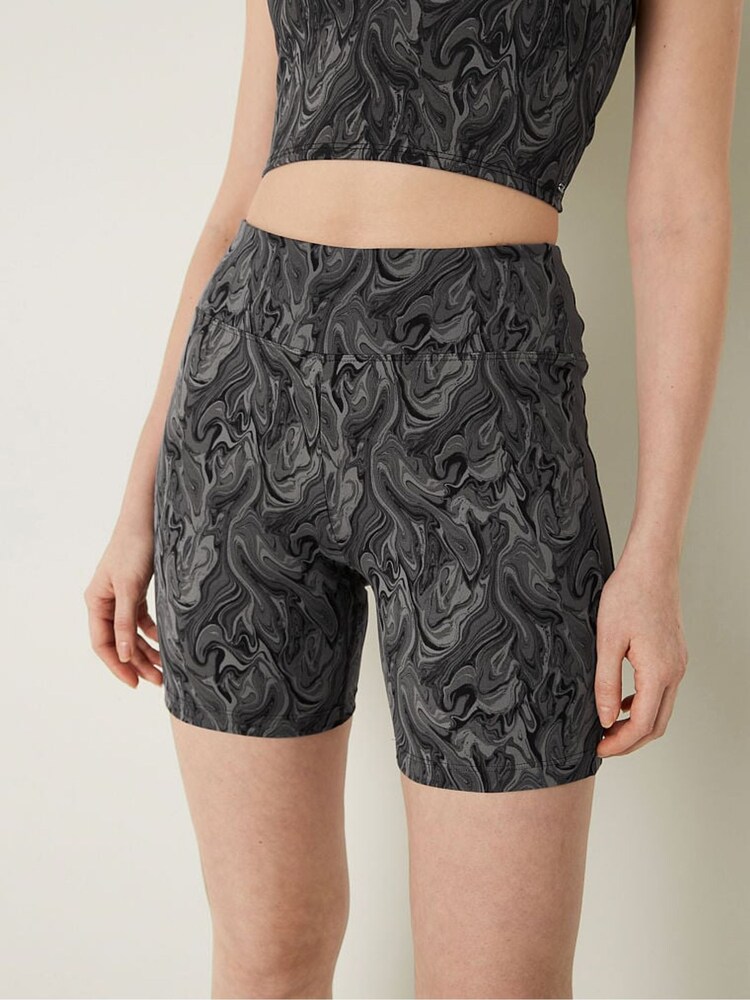 Victoria's Secret PINK Pure Black Marble 6" Soft Ultimate High Waist Biker Shorts - Image 1 of 4
