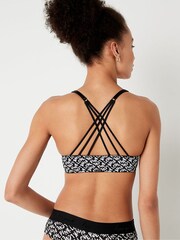 Victoria's Secret PINK Black Logo Print Push Up Front Fastening T-Shirt Bra - Image 2 of 4
