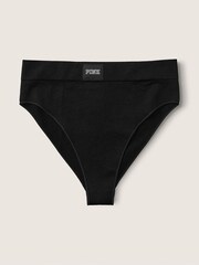 Victoria's Secret PINK Pure Black Seamless High Waist Rib Bikini Knickers - Image 1 of 2