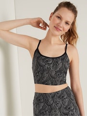 Victoria's Secret PINK Black Charcoal Marble Ultimate Lightly Lined Twist Back Sports Bra - Image 1 of 5