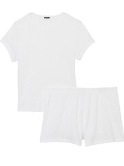 Victoria's Secret PINK Optic White Heart Pointelle Short Pyjama Set - Image 3 of 3