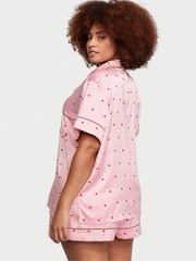 Victoria's Secret Pink Heart Satin Short Pyjamas - Image 2 of 3