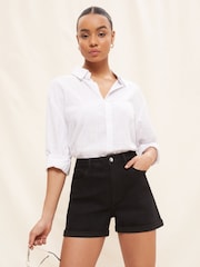 Friends Like These Black Summer Denim Boyfriend Shorts - Image 1 of 4