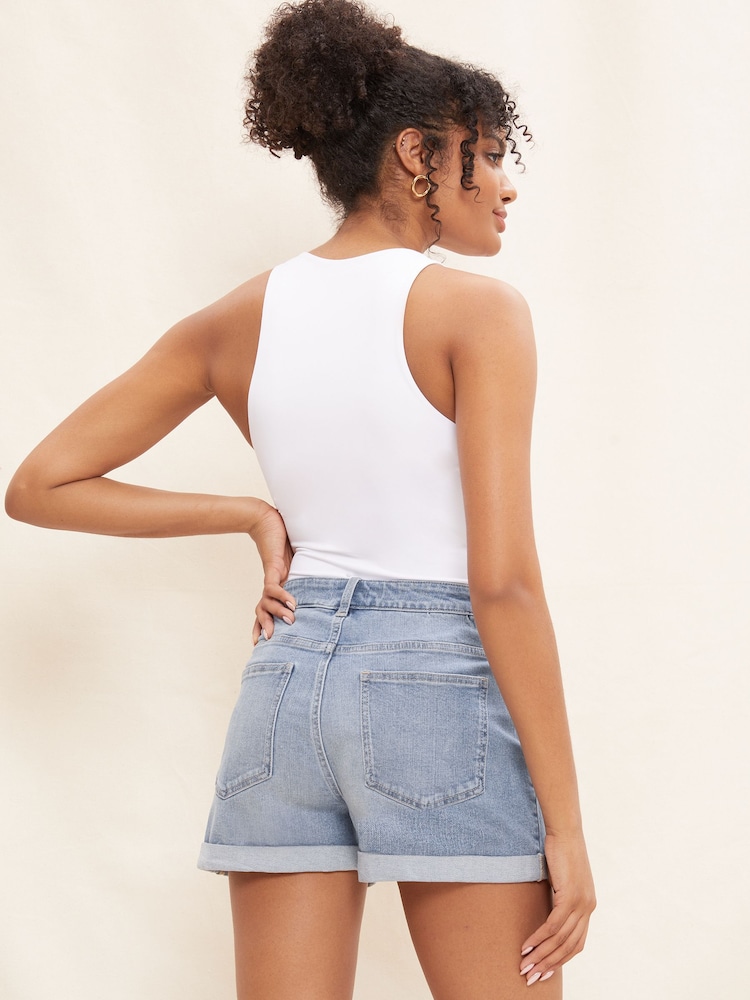 Hellblau - Friends Like These Summer Denim Boyfriend-Shorts - Bild 2 von 4