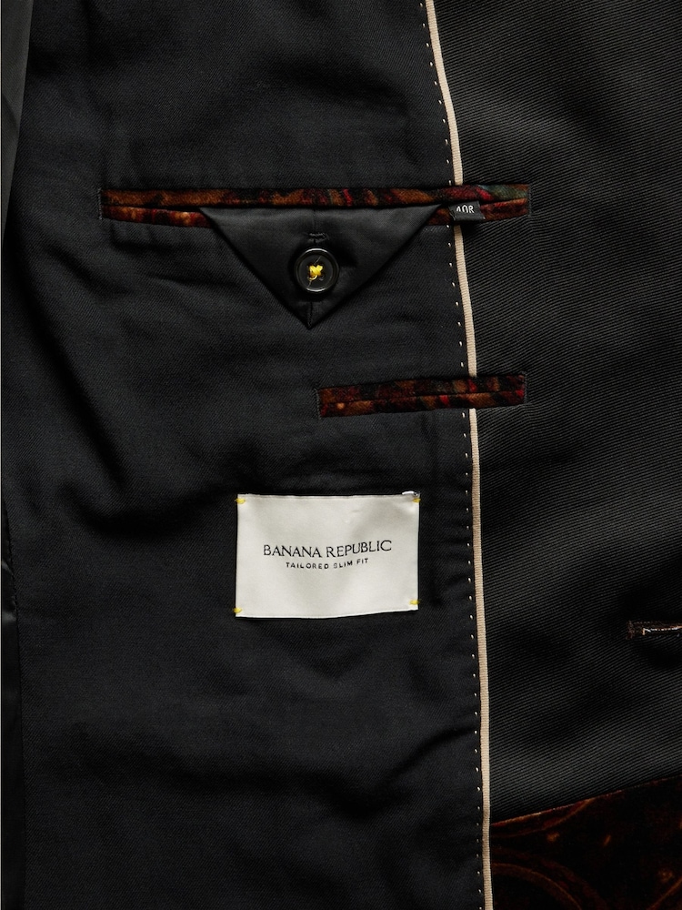 Banana Republic Black Valois Paisley Velvet Blazer - Image 5 of 5 Banana Republic Black Valois Paisley Velvet Blazer - Image 5 of 5
