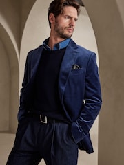 Banana Republic Blue Henri Velvet Blazer - Image 1 of 4
