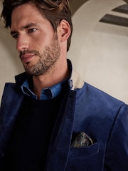 Banana Republic Blue Henri Velvet Blazer - Image 3 of 4
