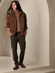Banana Republic Green Brushed Traveler Cargo Trousers - Image 1 of 4