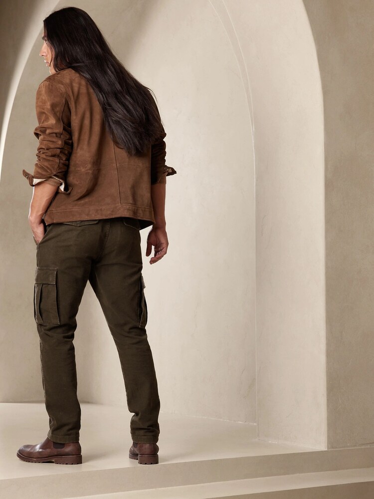 Banana Republic Green Brushed Traveler Cargo Trousers - Image 2 of 4