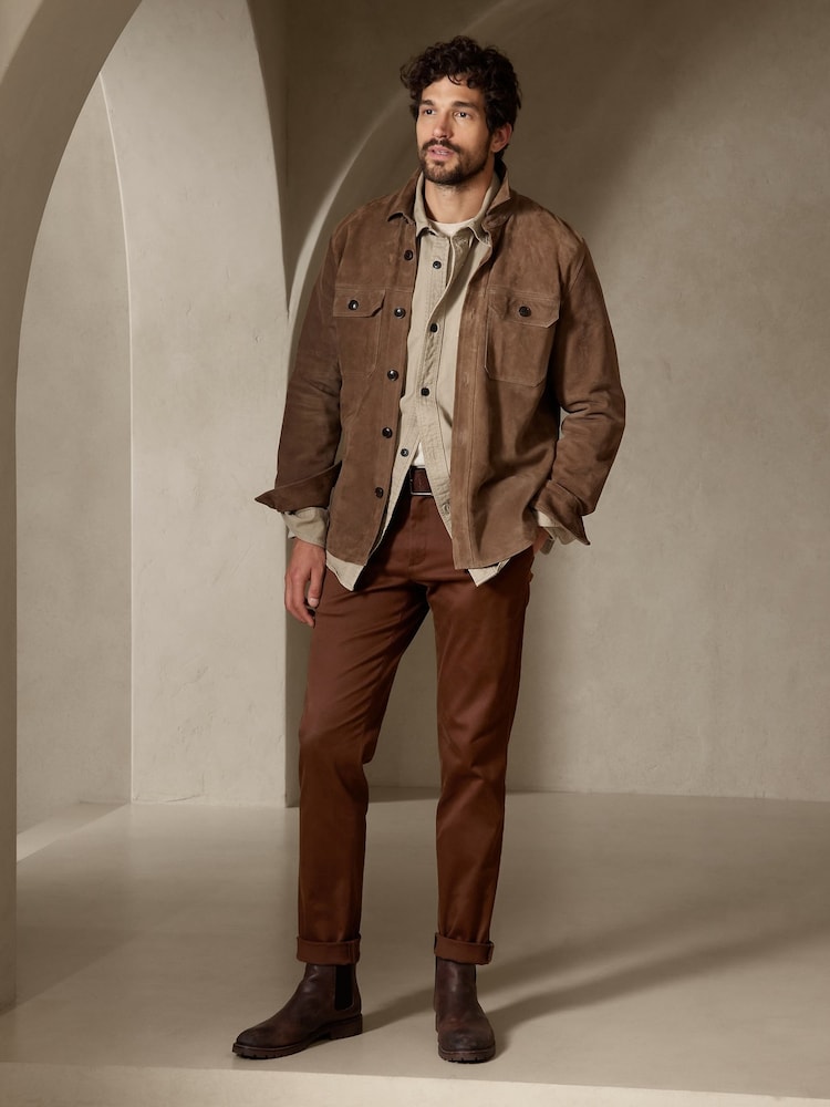 Banana Republic Chocolate Brown Slim Rapid Movement Chinos - Image 1 of 1 Banana Republic Chocolate Brown Slim Rapid Movement Chinos - Image 1 of 1