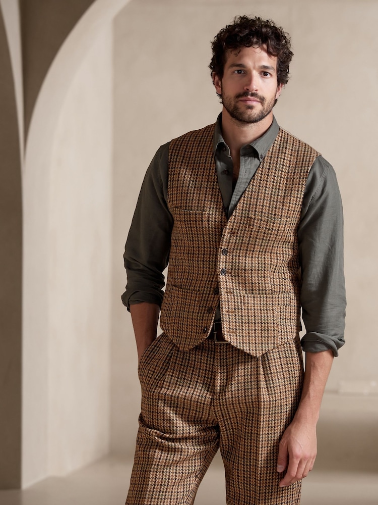 Banana Republic Brown Derby Suit Waistcoat - Image 1 of 6