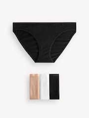 Victoria's Secret Black/White/Nude Bikini Logo 4 Pack Knickers - Image 1 of 1
