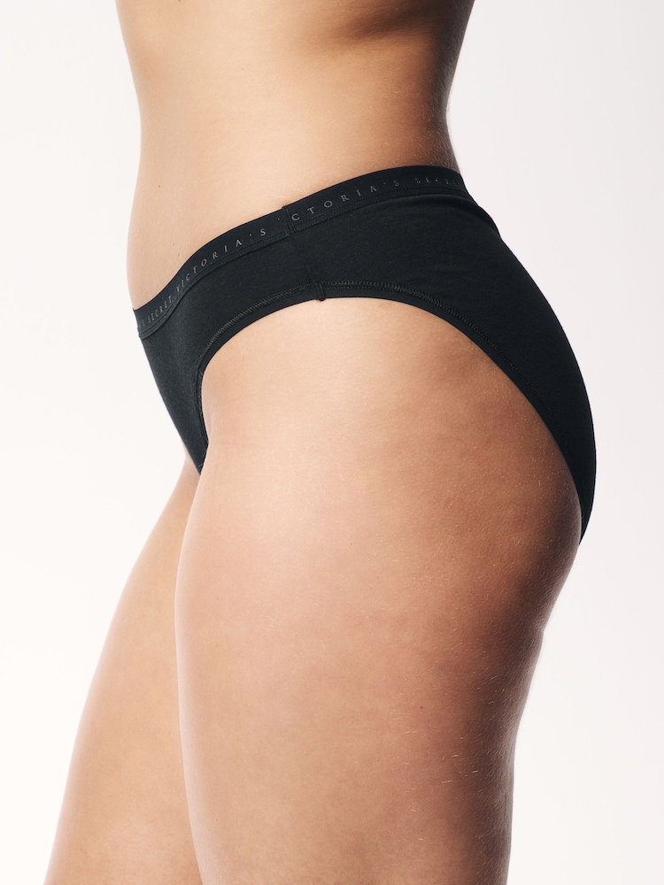 Victoria's Secret Black/White/Nude Bikini Logo 4 Pack Knickers - Image 5 of 5