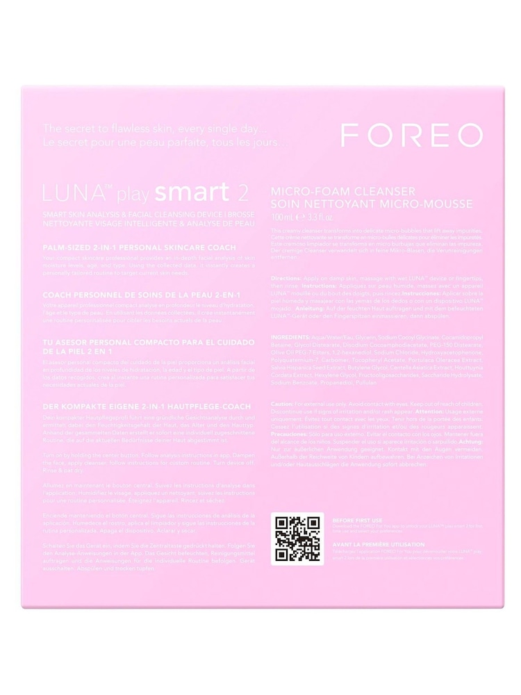 FOREO LUNA Play Smart 2 Set with Micro Foam Cleanser 100ml  (worth £118) - Image 2 of 4
