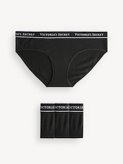 Victoria's Secret Black Hipster Logo 4 Pack Knickers - Image 1 of 5