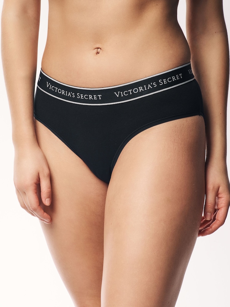 Victoria's Secret Black Hipster Logo 4 Pack Knickers - Image 2 of 5