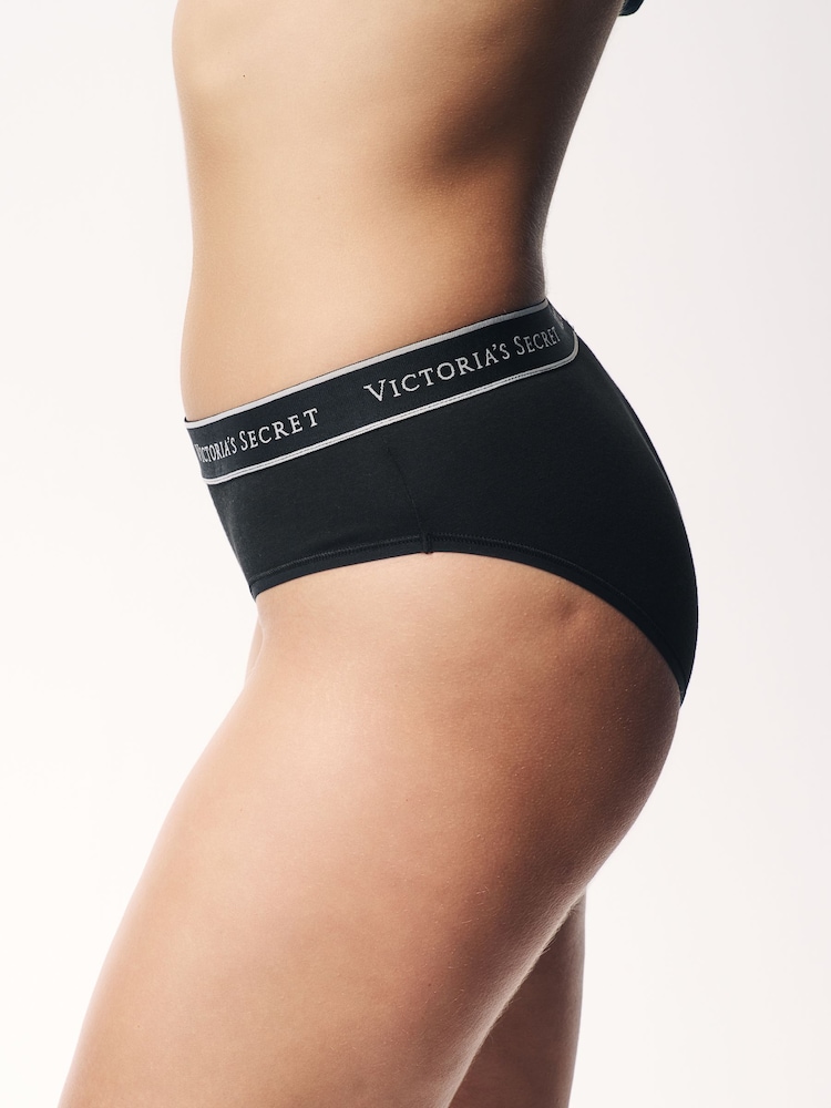 Victoria's Secret Black Hipster Logo 4 Pack Knickers - Image 5 of 5