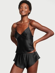 Victoria's Secret Black Satin Open Back Cami Set - Image 1 of 3