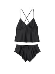 Victoria's Secret Black Satin Open Back Cami Set - Image 3 of 3