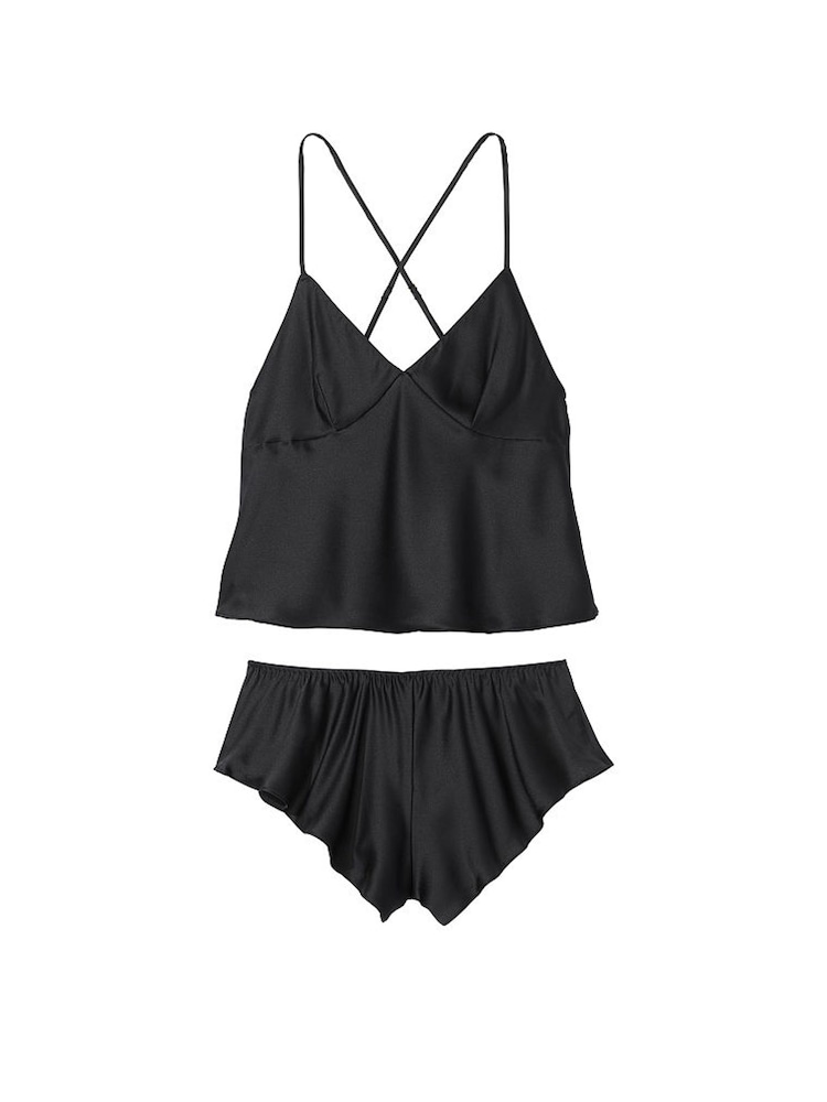 Victoria's Secret Black Satin Open Back Cami Set - Image 3 of 3
