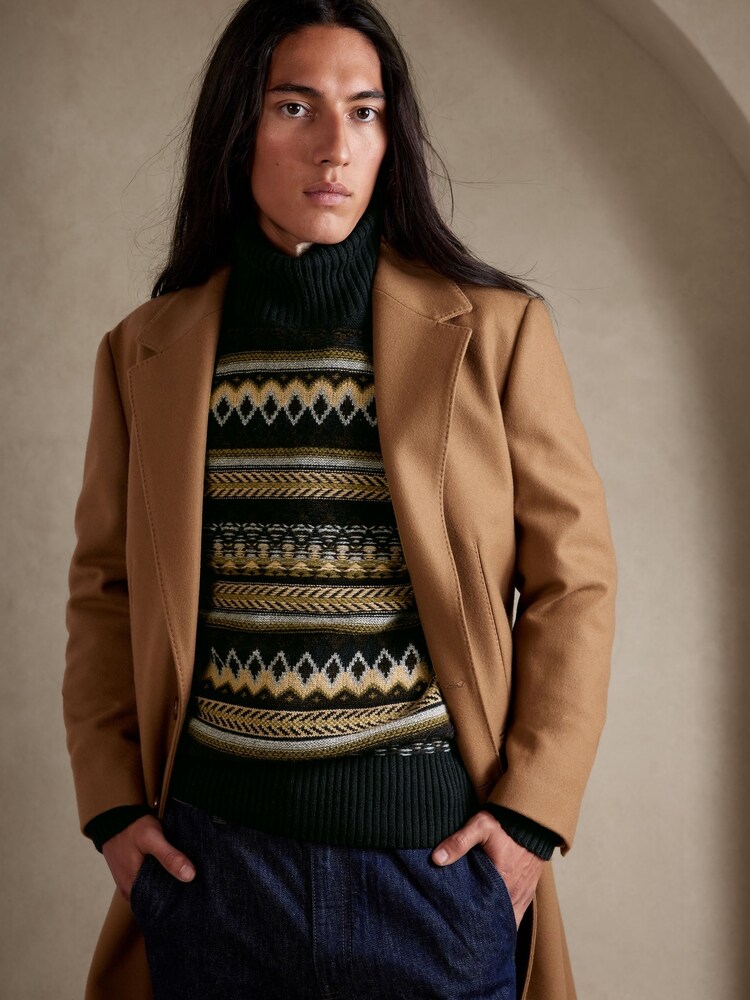 Banana Republic Black Kirk Fair Isle Jumper - Image 1 of 4 Banana Republic Black Kirk Fair Isle Jumper - Image 1 of 4