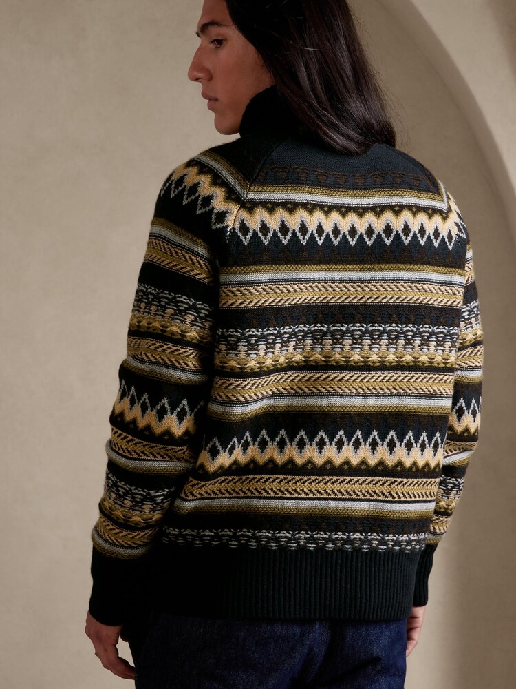 Banana Republic Black Kirk Fair Isle Jumper - Image 2 of 4 Banana Republic Black Kirk Fair Isle Jumper - Image 2 of 4