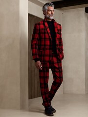 Banana Republic Red Val Plaid Suit Trousers - Image 4 of 5