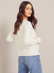 Friends Like These Cream Crew Neck Cardigan - Image 1 of 4