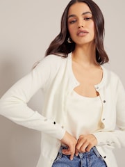 Friends Like These Cream Crew Neck Cardigan - Image 3 of 4