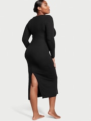 Victoria's Secret Black Ribbed Modal Long Slip Dress - Image 2 of 3