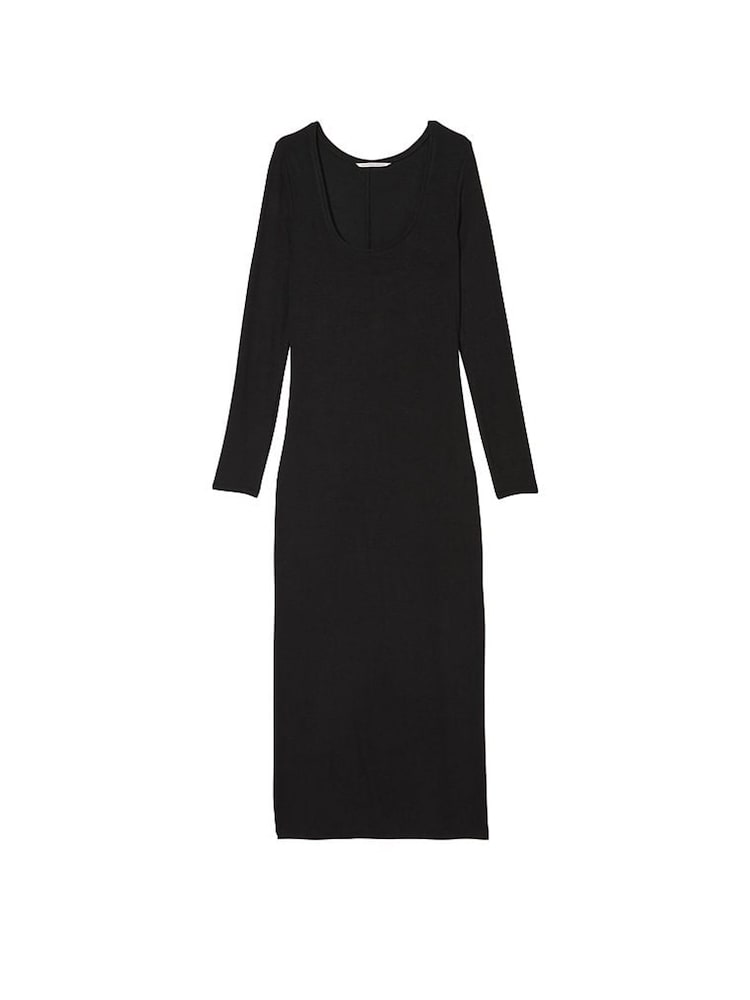 Victoria's Secret Black Ribbed Modal Long Slip Dress - Image 3 of 3