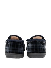 Dunlop Navy Blue Regular Fit Full Shoe Velour Slippers - Men's - Image 3 of 4