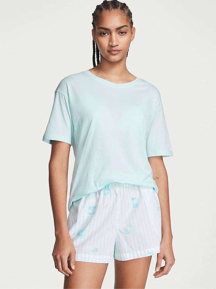 Victoria's Secret Resort Blue Knit Short Pyjamas - Image 1 of 4 Victoria's Secret Resort Blue Knit Short Pyjamas - Image 1 of 4