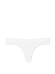 Victoria's Secret Vs White Logo Waist Pointelle Thong Panty - Image 3 of 3