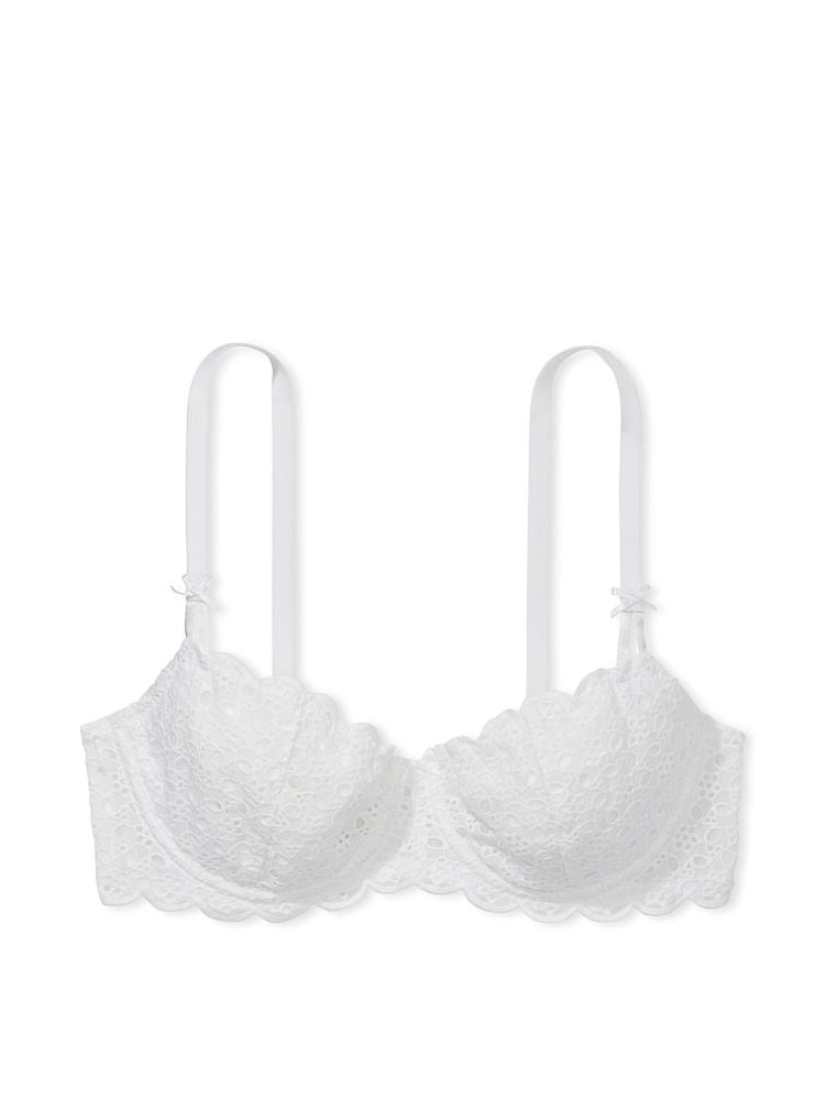 Victoria's Secret White Unlined Balcony Broderie Scalloped Trim Bra - Image 4 of 4