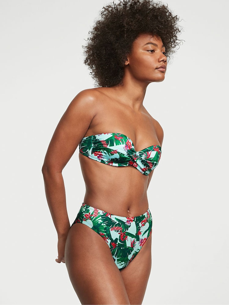 Victoria's Secret Blue Palm Strapless Swim Bikini Top - Image 1 of 3