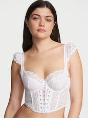 Victoria's Secret White Corset Broderie Scalloped Trim Bra - Image 1 of 3