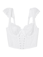 Victoria's Secret White Corset Broderie Scalloped Trim Bra - Image 3 of 3