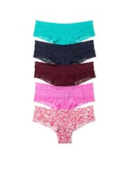 Victoria's Secret Blue/Red/Pink Cheeky 5 Pack Knickers - Image 1 of 1