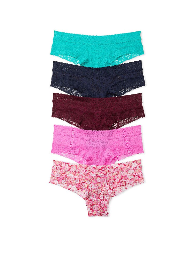 Victoria's Secret Blue/Red/Pink Cheeky 5 Pack Knickers - Image 1 of 1
