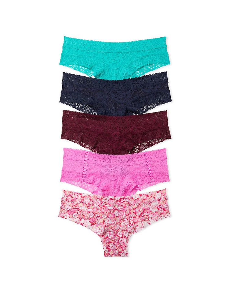 Victoria's Secret Blue/Red/Pink Cheeky 5 Pack Knickers - Image 1 of 1
