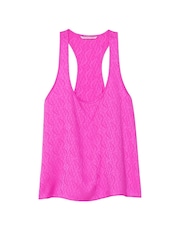 Victoria's Secret Pink Berry Logo Satin Racerback Pyjama Top - Image 4 of 4