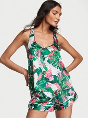 Victoria's Secret Tropic Blue Satin Racerback Pyjama Top - Image 1 of 1