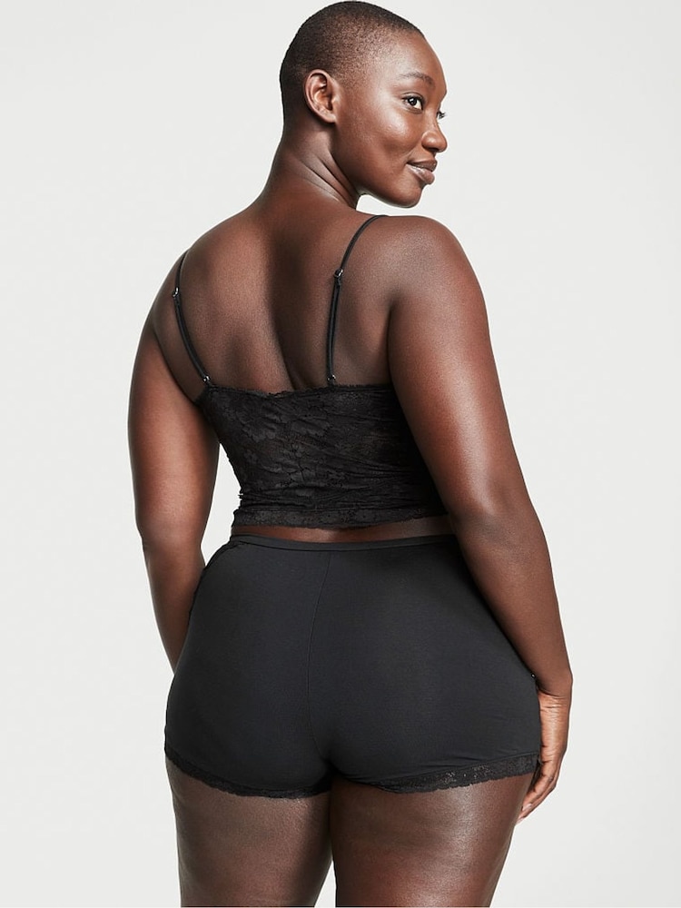 Victoria's Secret Black Crop Topped Modal Cami Top Set - Image 2 of 3 Victoria's Secret Black Crop Topped Modal Cami Top Set - Image 2 of 3