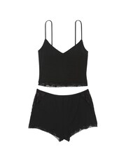 Victoria's Secret Black Crop Topped Modal Cami Top Set - Image 3 of 3